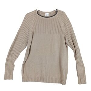 Vtg Columbia Sweater‎ Men's XL Cotton Beige Crew Neck Heavyweight Pullover